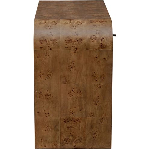 Rocco 44 inch Mappa Burl Veneer and Dark Bronze Desk