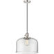 Franklin Restoration Bell 1 Light 12 inch Polished Nickel Mini Pendant Ceiling Light in Incandescent, Clear