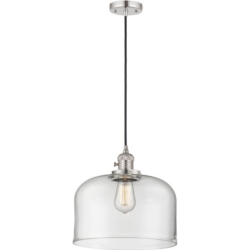 Franklin Restoration Bell 1 Light 12 inch Polished Nickel Mini Pendant Ceiling Light in Incandescent, Clear