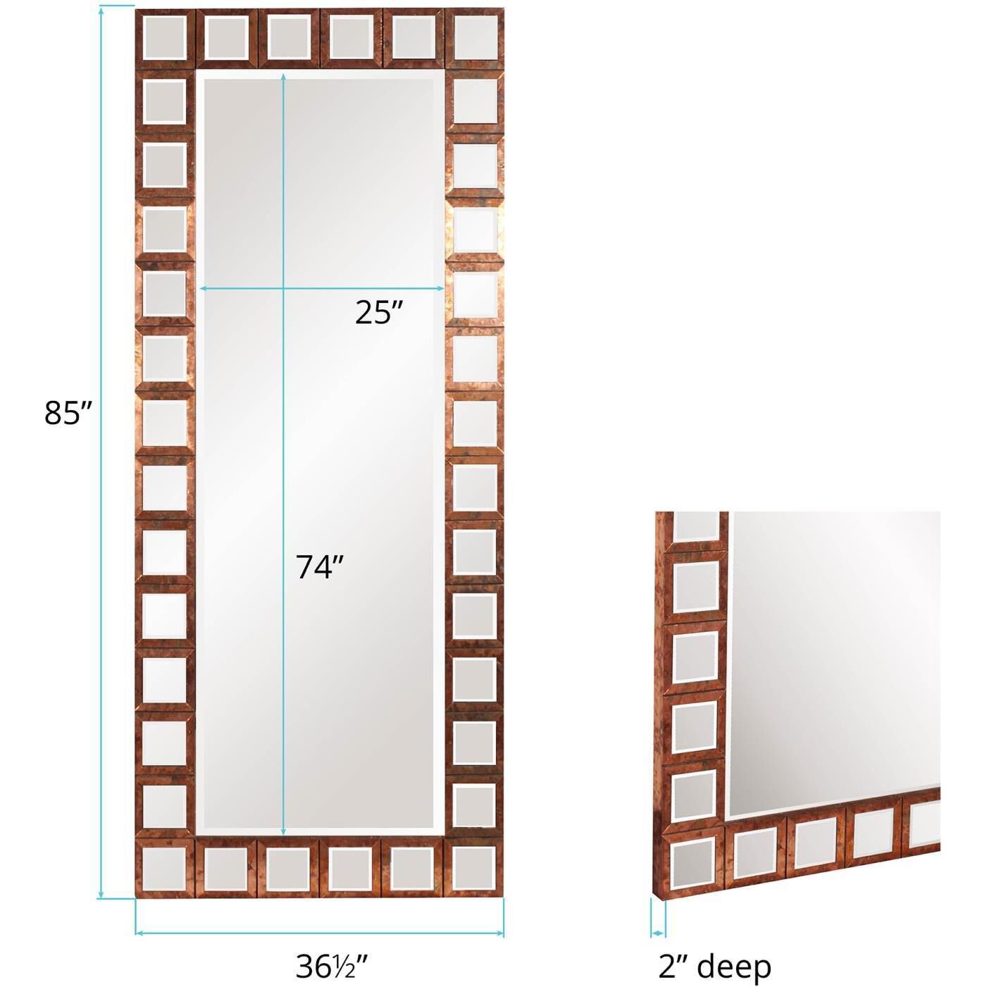Magnus 85 X 36 inch Copper Trim Wall Mirror