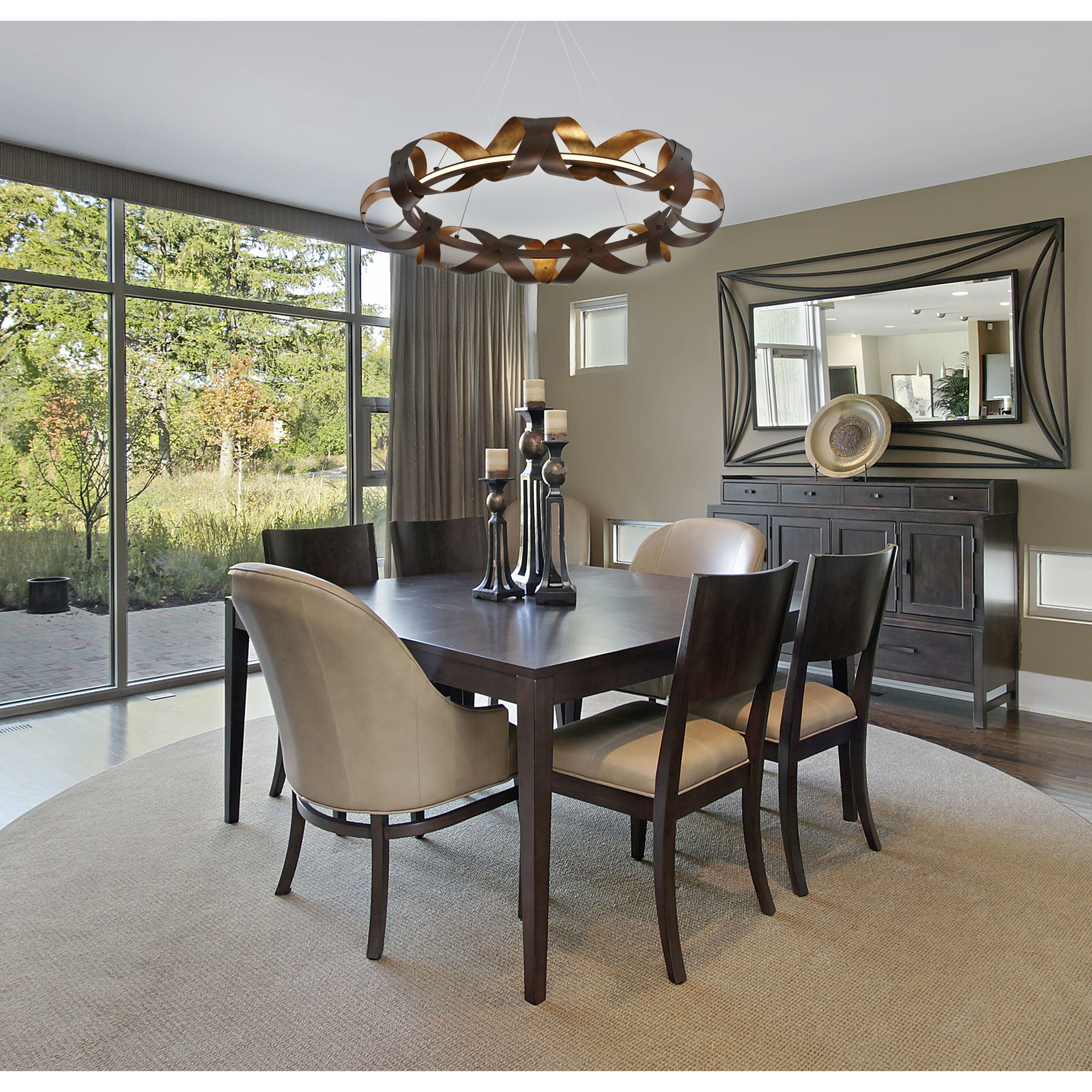 Banderia LED 43.75 inch Bronze and Gold Chandelier Ceiling Light, Large