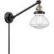 Olean 18 inch 3.50 watt Black Antique Brass Swing Arm Wall Light, Franklin Restoration