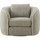 Toulon Latte Swivel Chair, Wooden, Upholstered