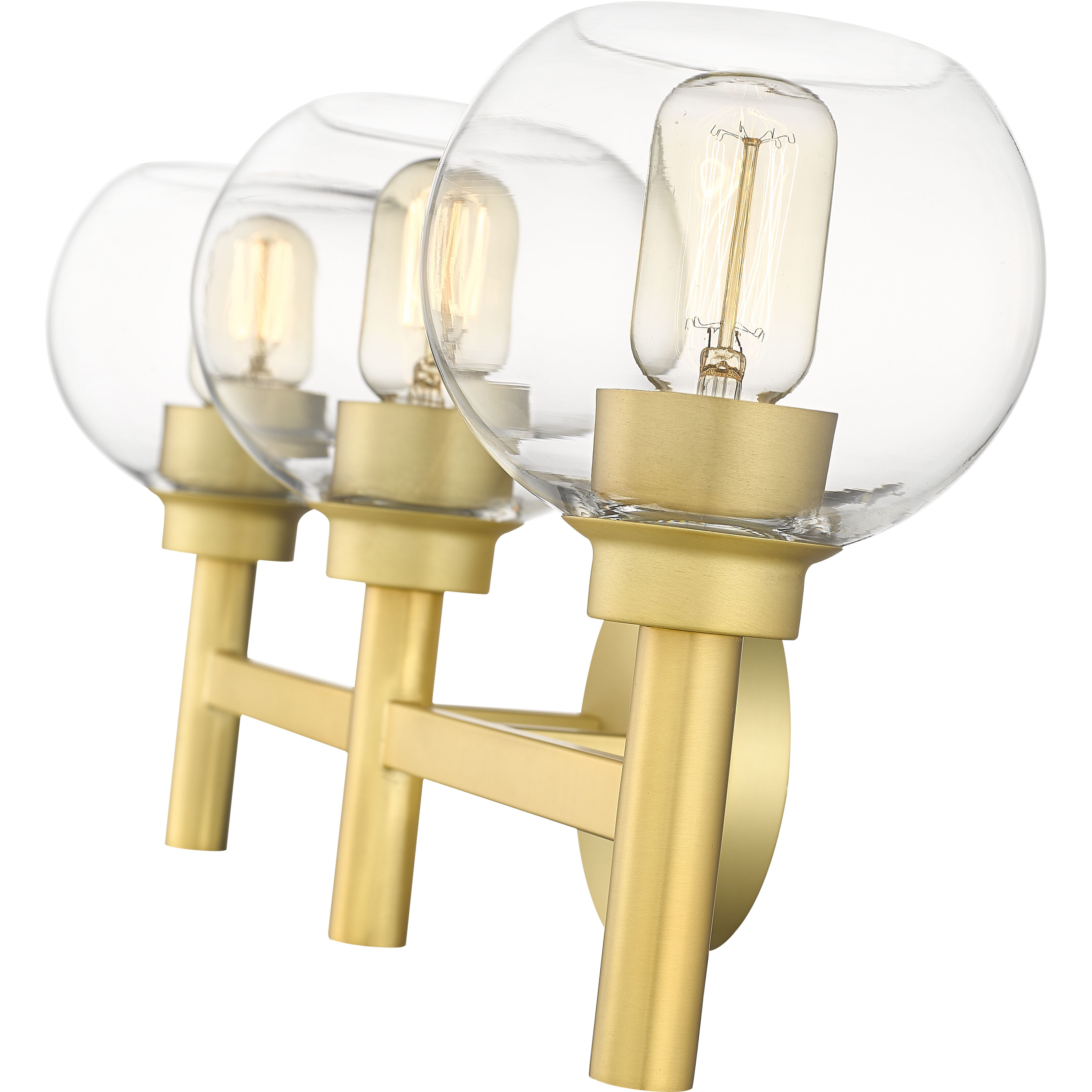 Sutton 3 Light 23.75 inch Brushed Gold Vanity Wall Light in Bronze Gold