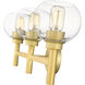 Sutton 3 Light 23.75 inch Brushed Gold Vanity Wall Light in Bronze Gold