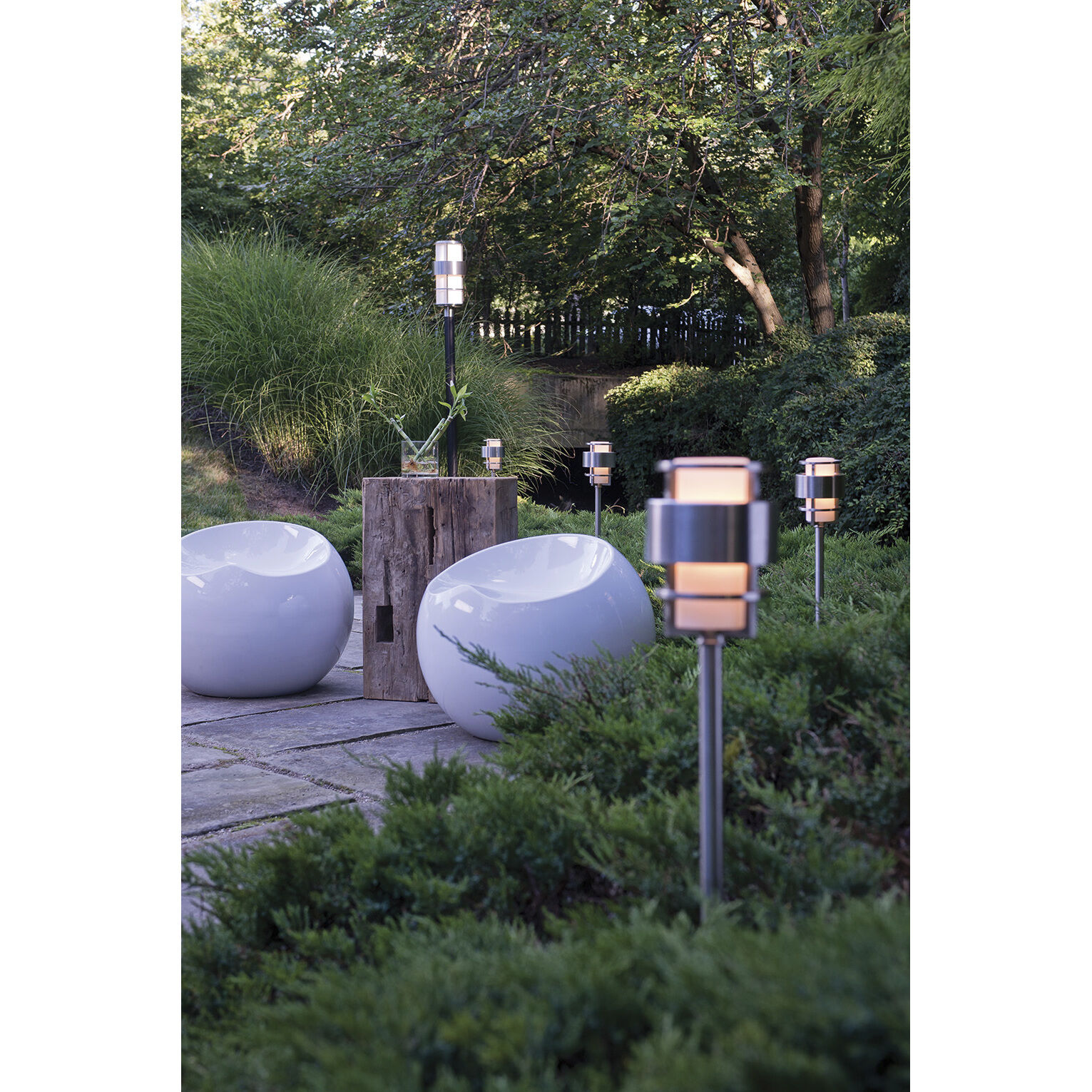 Saturn LED 22 inch Stainless Steel Outdoor Post Mount Lantern, Low Voltage