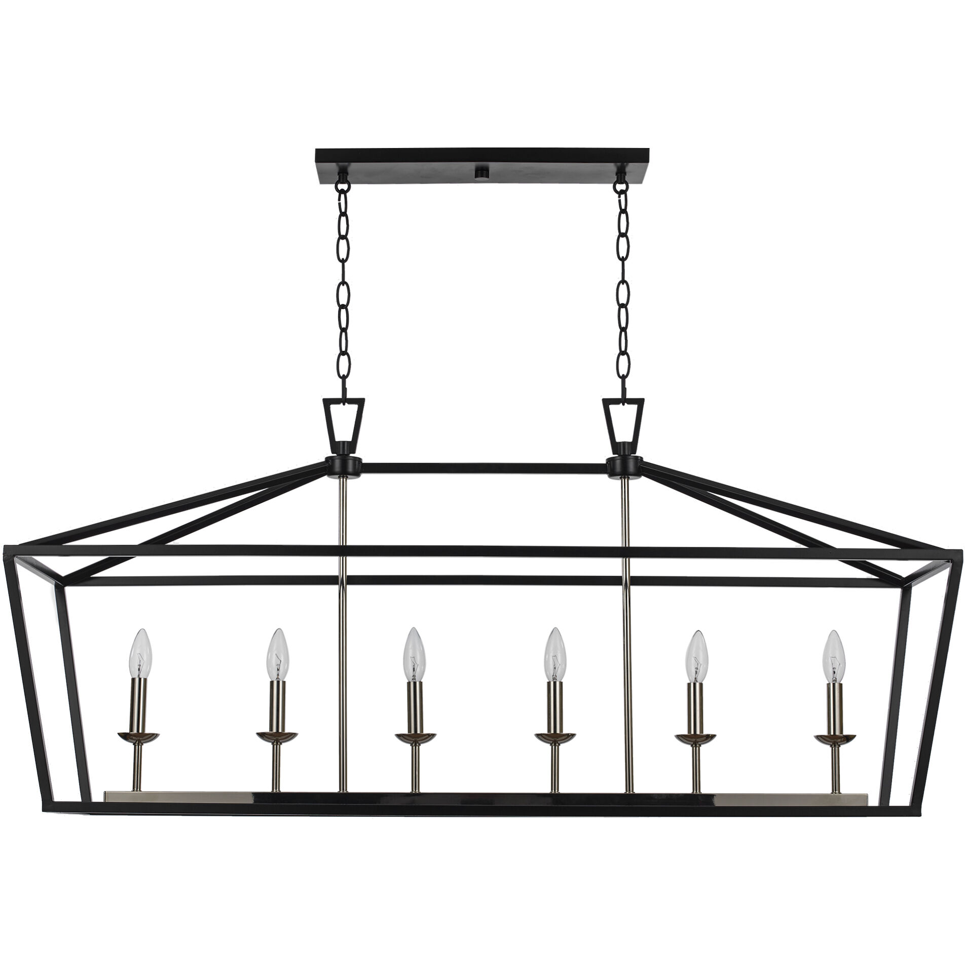 Lacey 6 Light 49 inch Polished Chrome and Black Pendant Ceiling Light