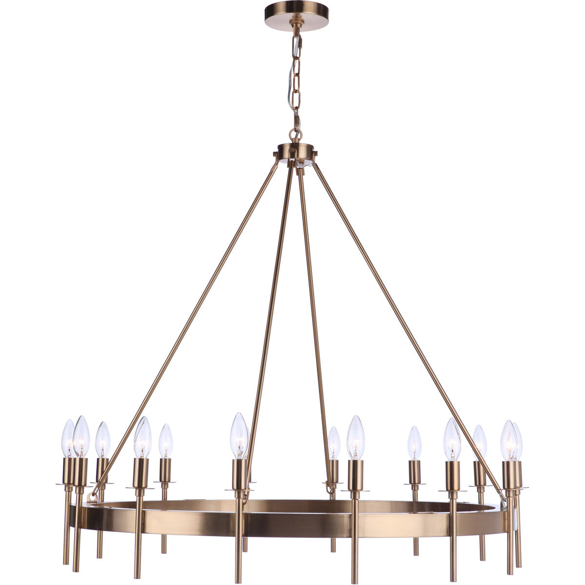 Larrson 14 Light 36 inch Satin Brass Chandelier Ceiling Light