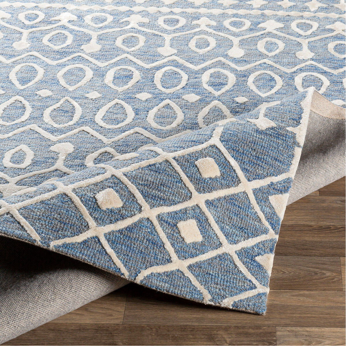 Opus 36 X 24 inch Denim/Light Gray/Navy/Ivory Rugs, Rectangle