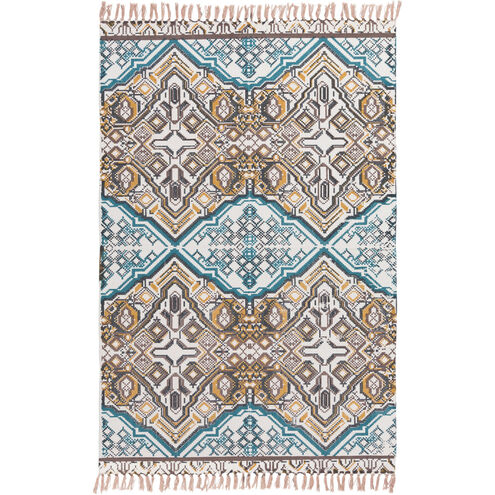 Idina 36 X 24 inch Black and Blue Area Rug, Cotton