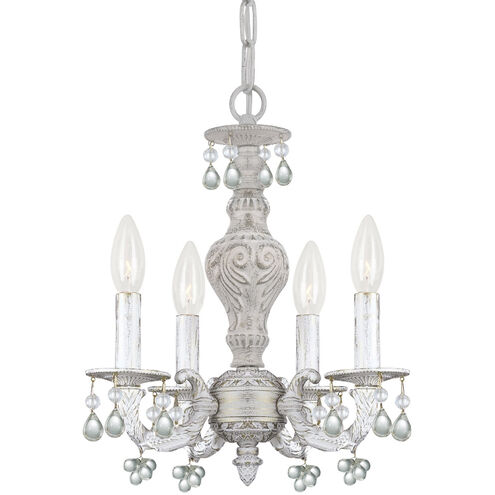 Paris Market 4 Light 14 inch Antique White Mini Chandelier Ceiling Light in Antique White (AW), Clear Crystal