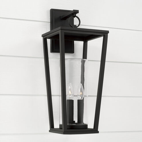 Elliott 3 Light 23.75 inch Black Outdoor Wall Lantern