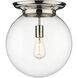 Beacon 1 Light 14 inch Polished Nickel Flush Mount Ceiling Light