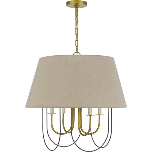 Eupora 4 Light 24 inch Antique Brass and Black Chandelier Ceiling Light