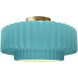 Radiance Collection - Pleated Tier LED 14.5 inch Reflecting Pool and Brushed Brass Semi-Flush Ceiling Light in Dedicated LED, 14.5W x 7.25H, Form+Finish+Function