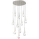 Hailstone LED 32.4 inch Metallic Beige Silver with Chalk Multi-Pendant Ceiling Light
