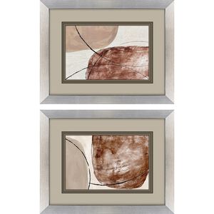 Shining Taupe Brown and Rust and Gray Framed Art