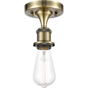Ballston Bare Bulb LED 4.5 inch Antique Brass Semi-Flush Mount Ceiling Light, Ballston