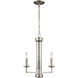 West End 3 Light 15 inch Brushed Nickel Chandelier Ceiling Light
