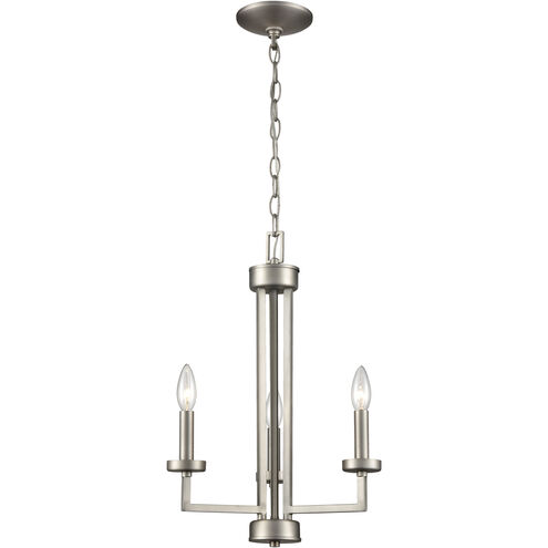 West End 3 Light 15 inch Brushed Nickel Chandelier Ceiling Light