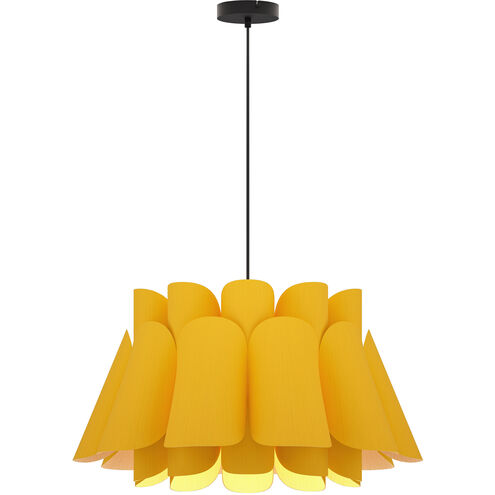 Federica 1 Light 26.8 inch Black Pendant Ceiling Light in Yellow/Ash, WEP Collection