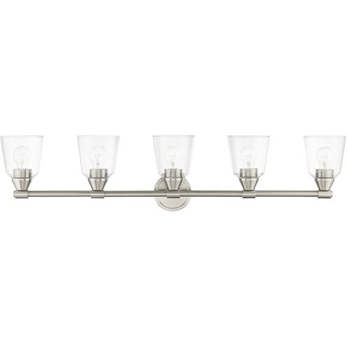 Catania 5 Light 42 inch Brushed Nickel Vanity Wall Sconce Wall Light, Large