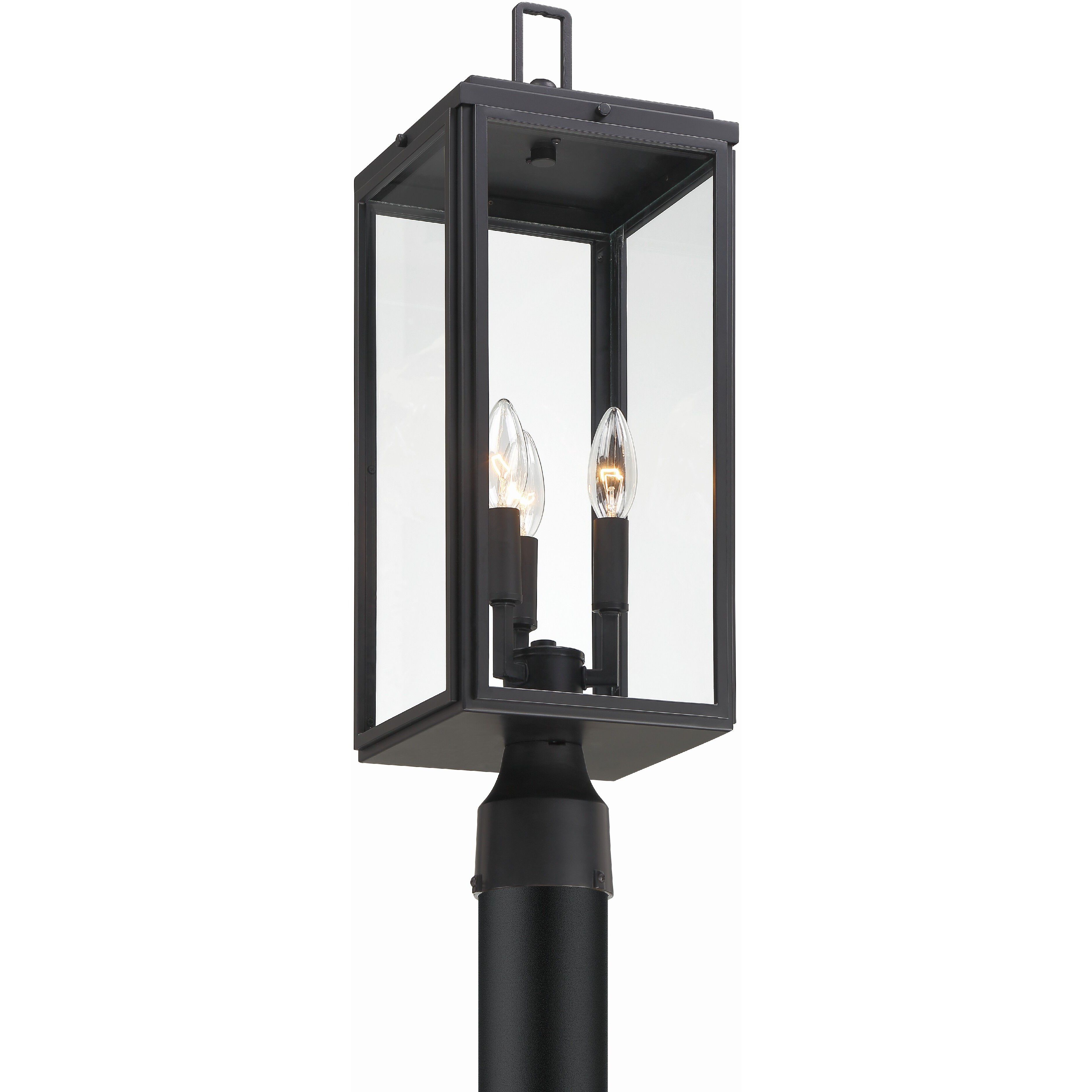 Byron 3 Light 22.25 inch Matte Black Outdoor Post