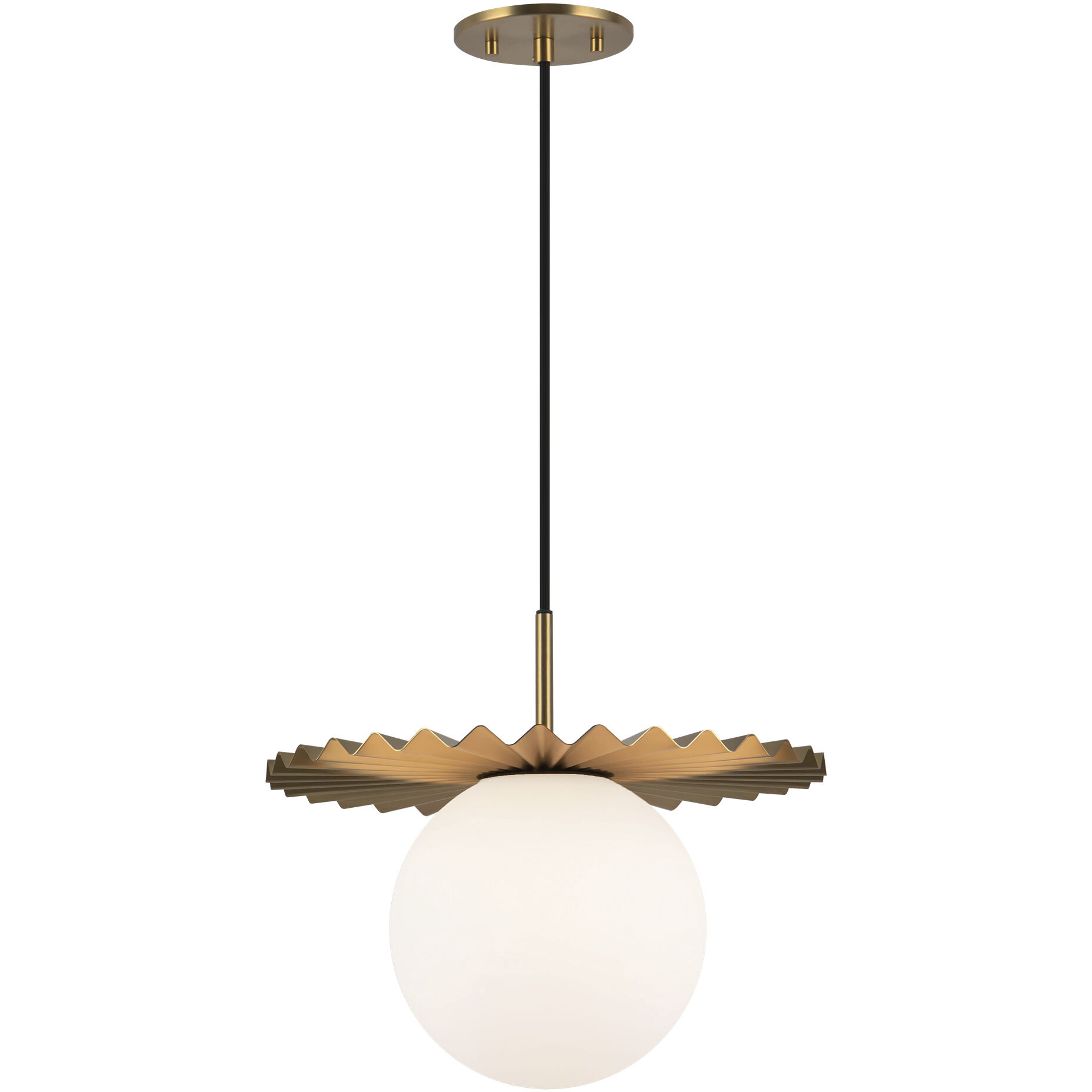 Alora Mood Plume 1 Light 13.88 inch Brushed Gold/Opal Matte Glass Pendant Ceiling Light