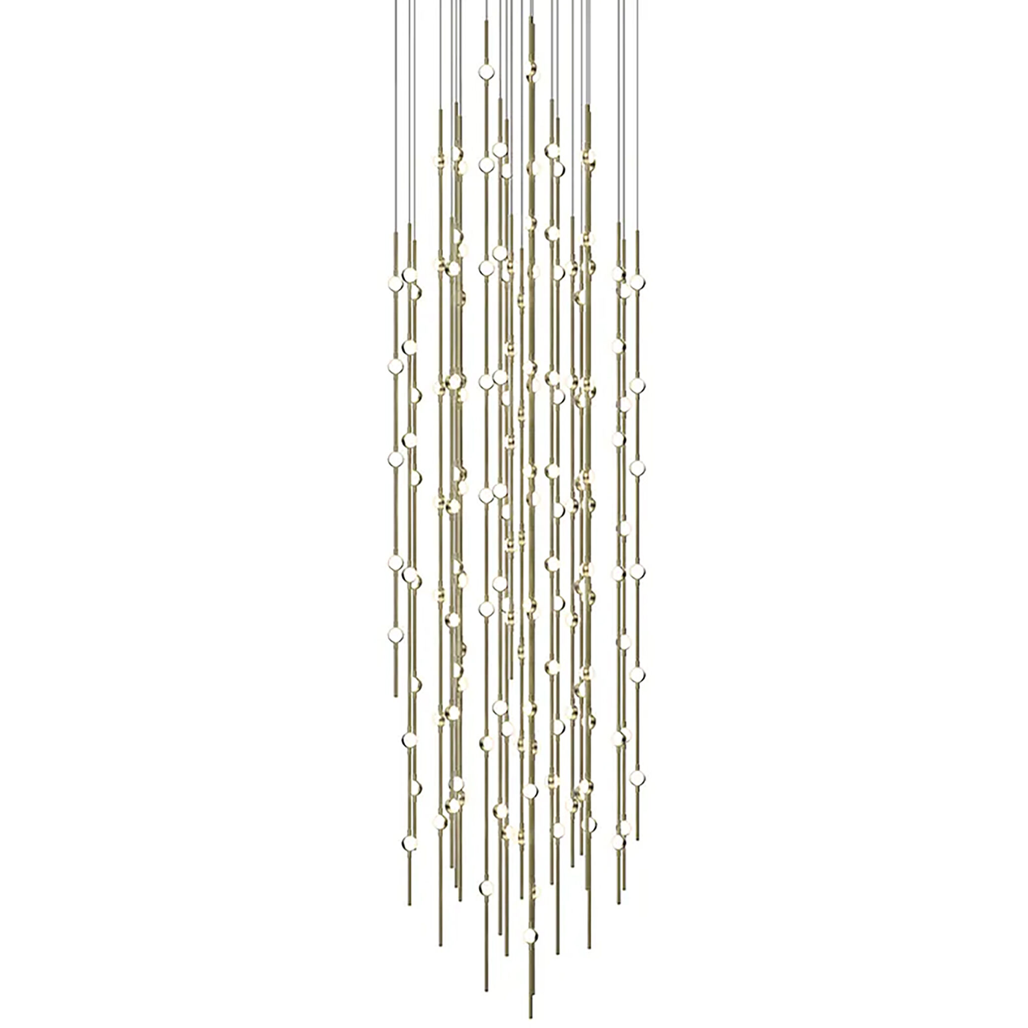 Constellation Andromeda LED 25 inch Satin Brass Chandelier Ceiling Light in 2700K, White Optical Acrylic, 10 FT. Cord