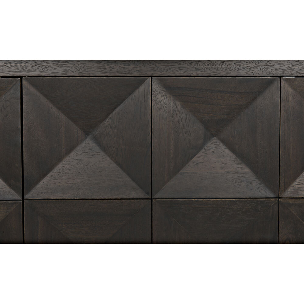 Quadrant 75.5 X 23 inch Ebony Walnut Sideboard, 3 Door