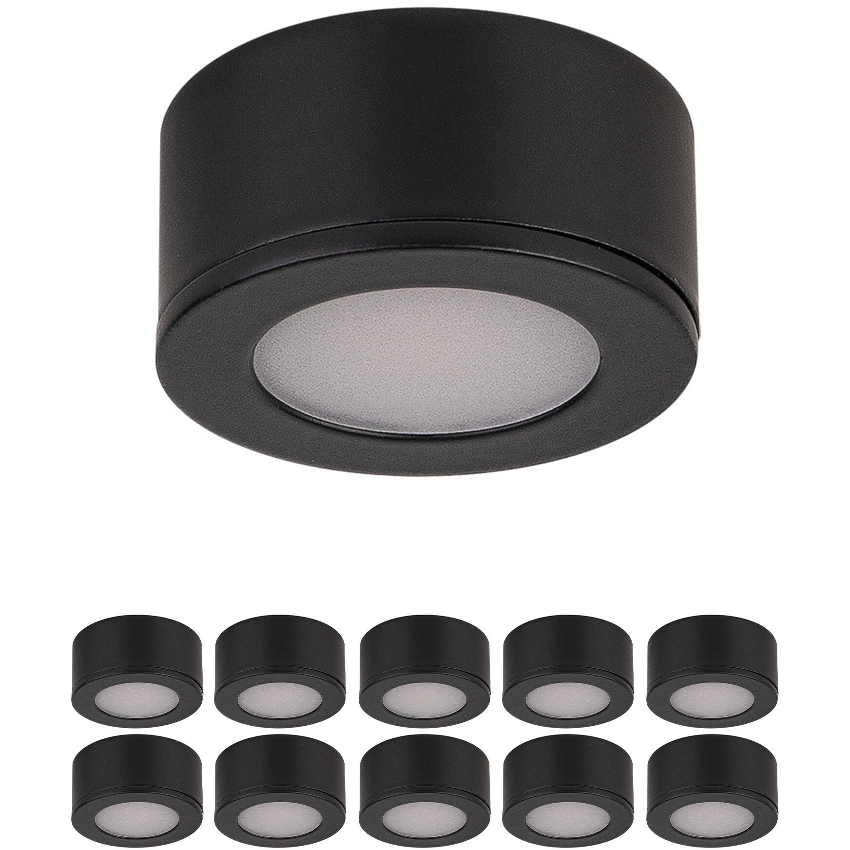 Mini Puck 10 Light 24 Black Puck Lighting Ceiling Light, WAC Limited