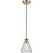 Ballston Conesus 1 Light 6 inch Antique Brass Mini Pendant Ceiling Light in Incandescent, Clear Crackle Glass, Ballston