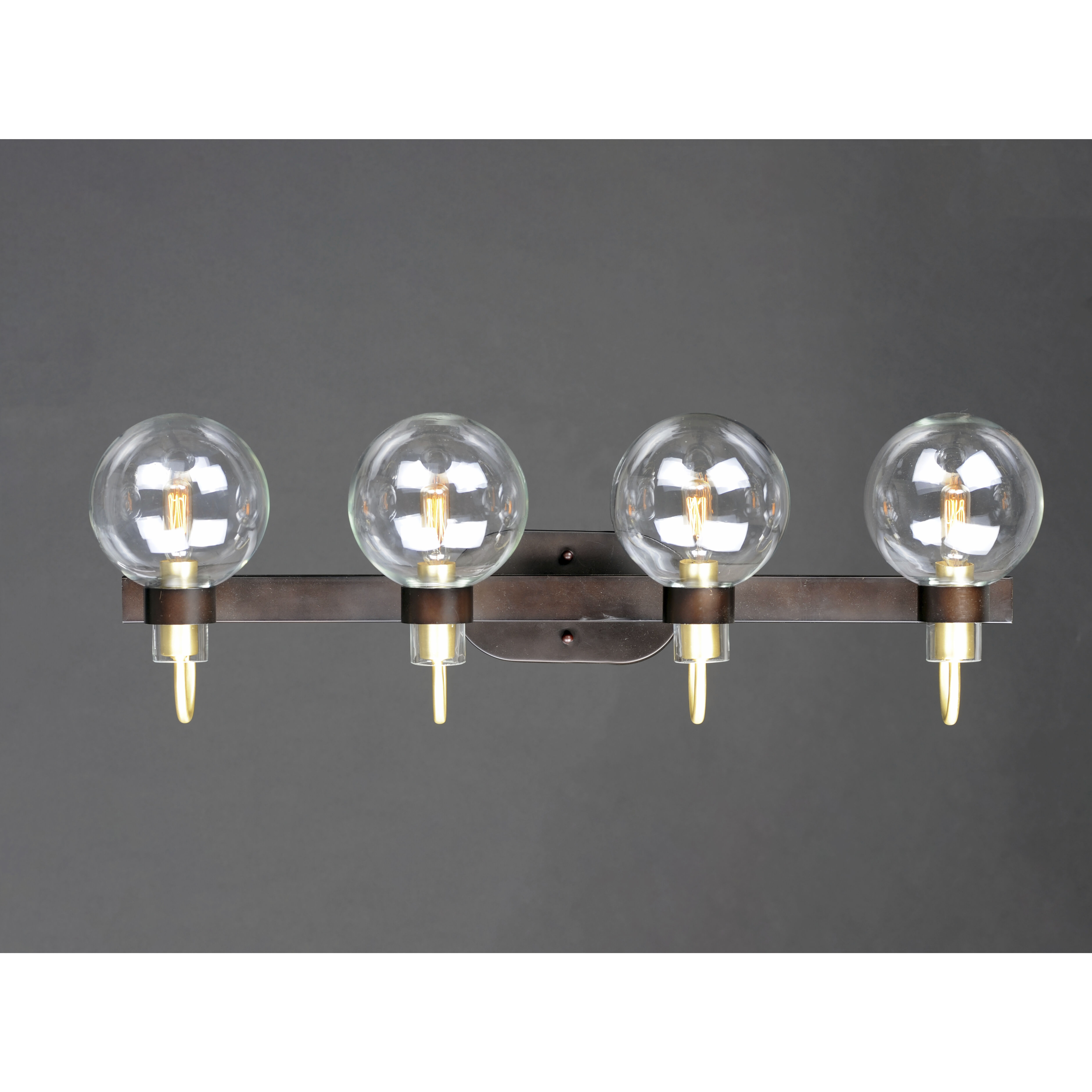 Bauhaus 4 Light 33 inch Bronze/Satin Brass Bath Vanity Wall Light