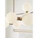 Sean Lavin ModernRail LED 48 inch Aged Brass Chandelier Ceiling Light in 24V Surface Canopy, Glass Orbs, Integrated LED