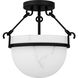 Danyon 3 Light 14 inch Matte Black Semi-Flush Mount Ceiling Light