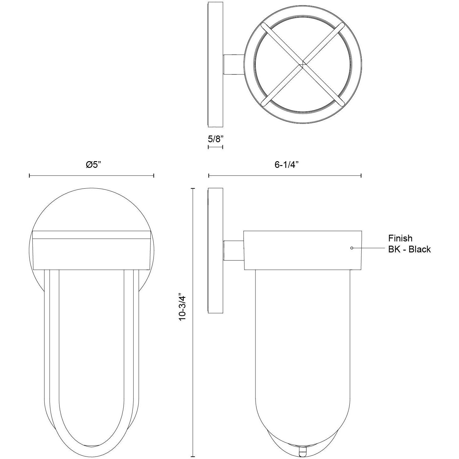 Davy LED 10.75 inch Black Exterior Wall Sconce