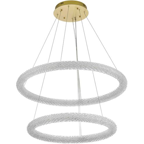 Bowen 2 Light 35.5 inch Satin Gold Chandelier Ceiling Light