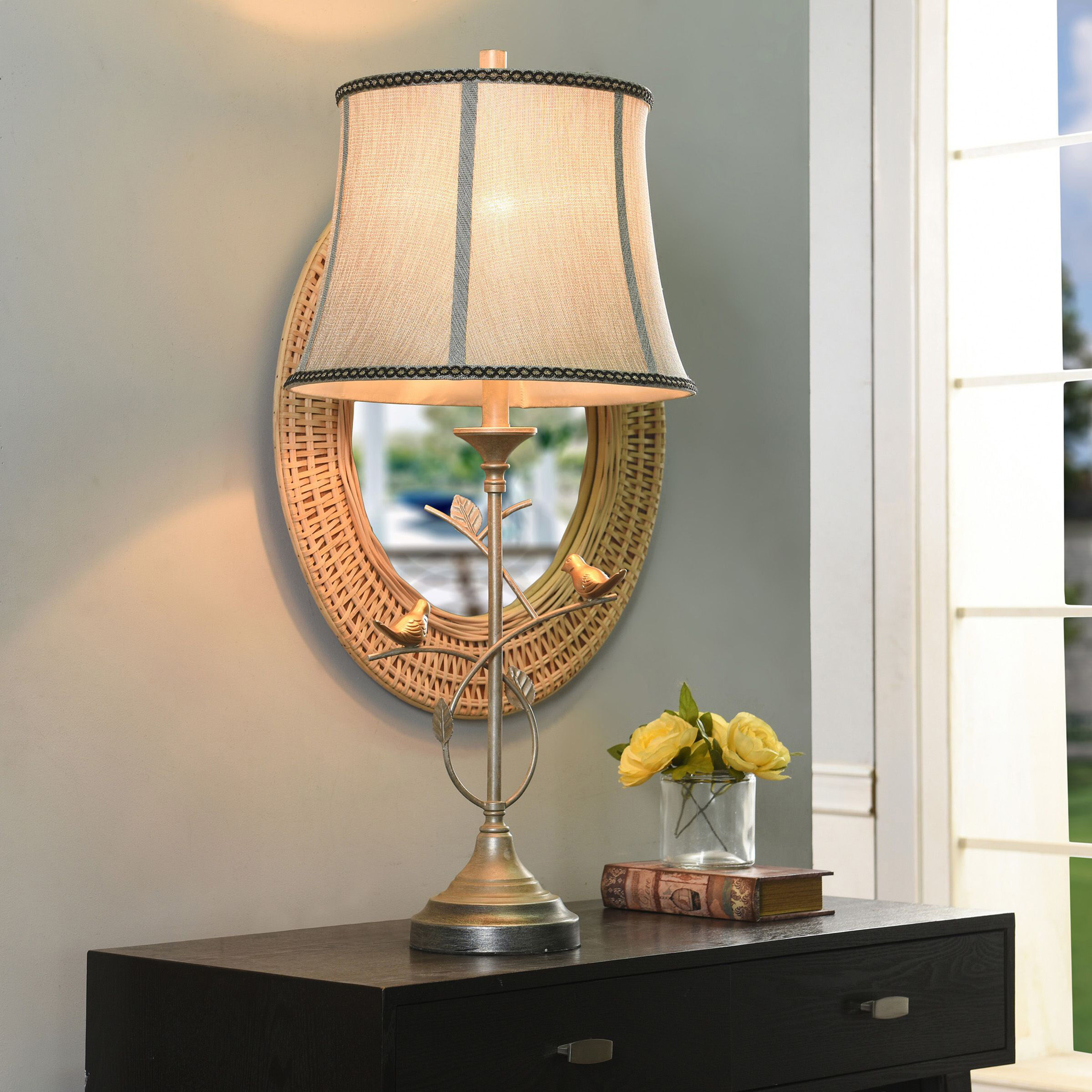 Ascoli 32.5 inch 150 watt Vintage Silver and Grey Table Lamp Portable Light