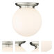 Beacon 1 Light 14 inch Satin Nickel Flush Mount Ceiling Light