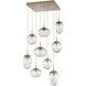 Cosmos LED LED 32 inch Gilded Brass Chandelier Ceiling Light, Square Multi-Port