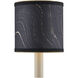 Marble Paper Black and Gold with Silver Drum Chandelier Shade