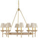 Vichy 8 Light 35.5 inch Contemporary Gold Leaf and Contemporary Gold Chandelier Ceiling Light, Suzanne Duin Collection