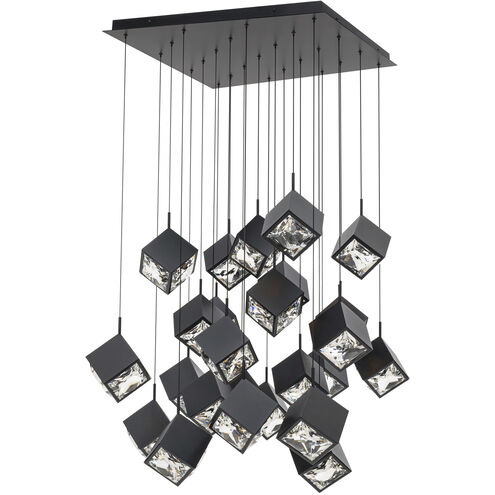 Ice Cube LED 12 inch Black Multi-Light Pendant Ceiling Light, dweLED