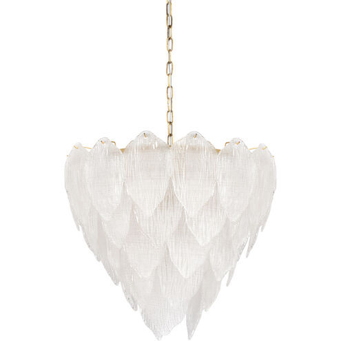 Chelsea House 9 Light 25 inch Antique Brass/Frosted Chandelier Ceiling Light