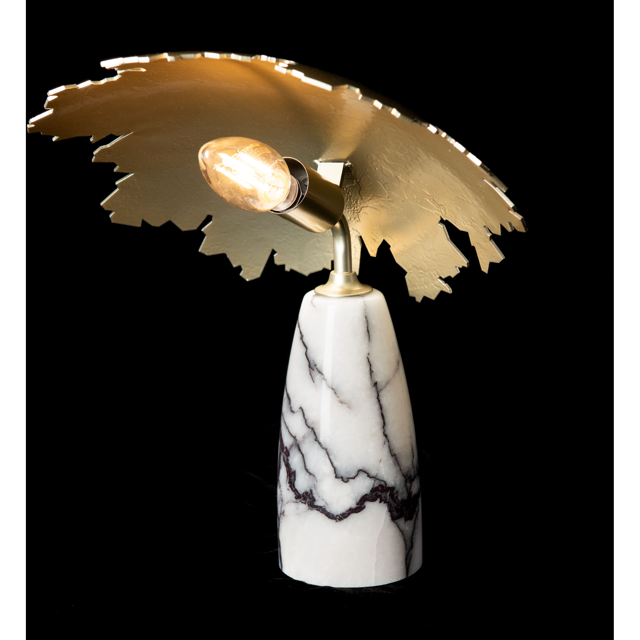 Pangea 10 inch 60.00 watt Modern Brass Mini Table Lamp Portable Light in Lilac Marble