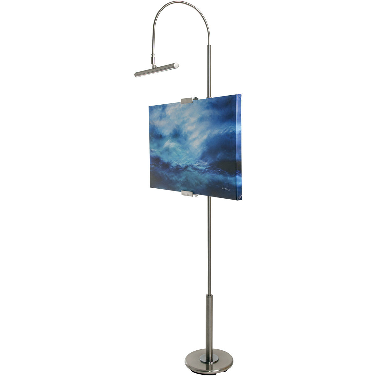 River North 72 inch 4.50 watt Satin Nickel Easel Floor Lamp Portable Light