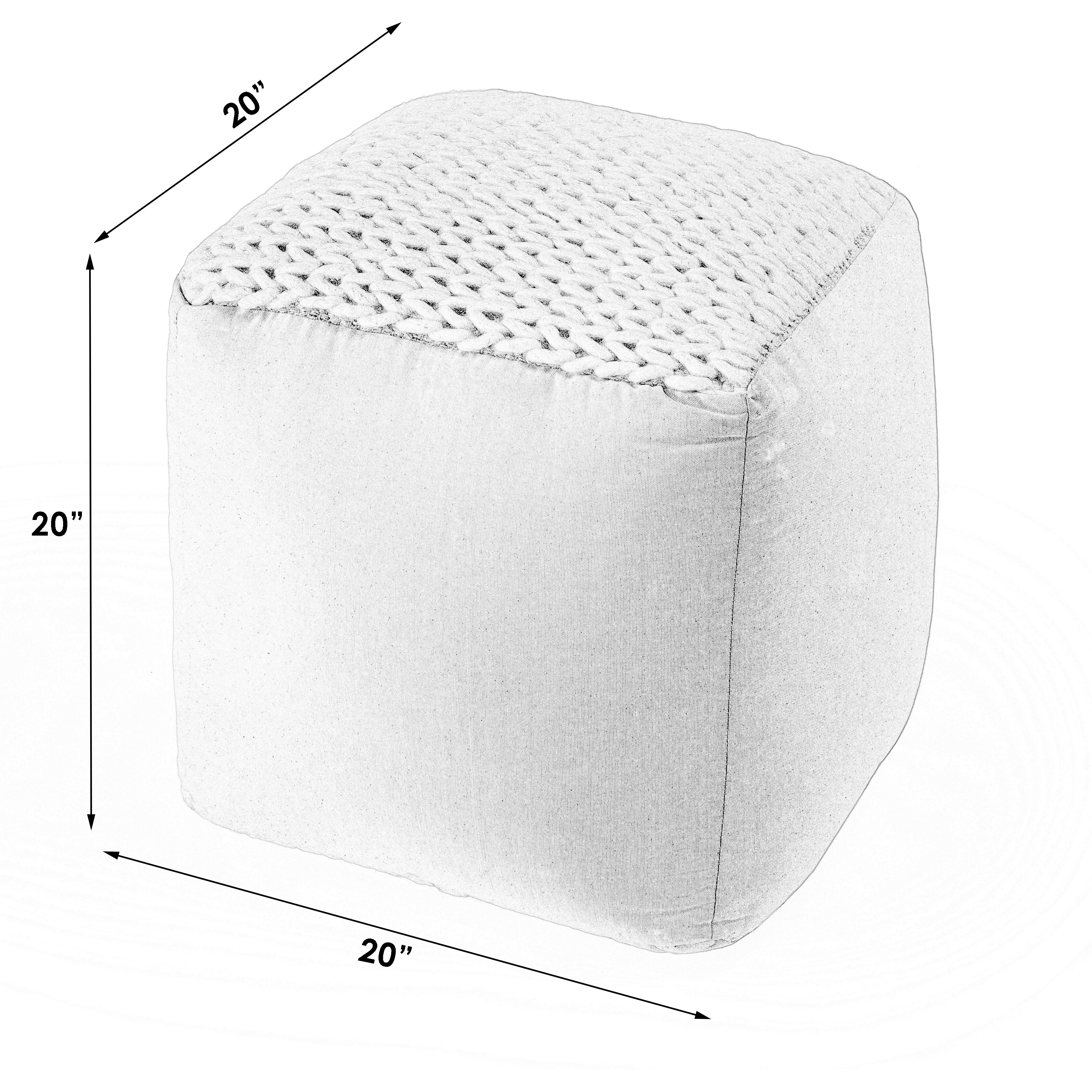 Fernandos Woven Pouffe in Cream,Ivory