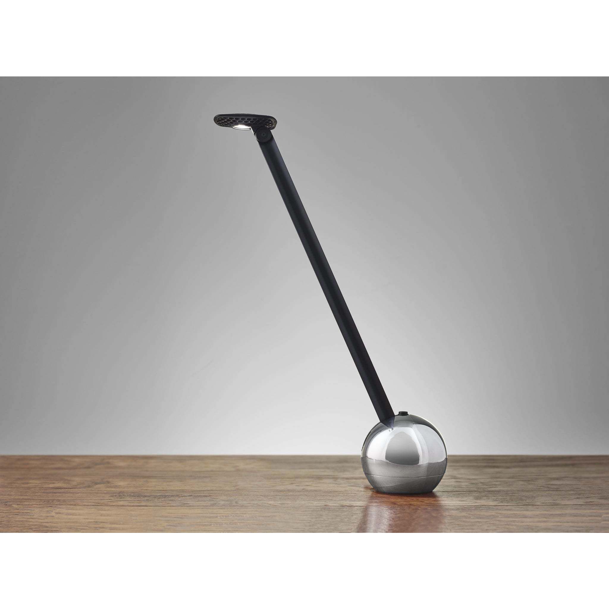 Kiu 4 inch 7.00 watt Chrome and Black Desk Lamp Portable Light, ADS360