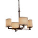 Textile LED 21 inch Matte Black Chandelier Ceiling Light