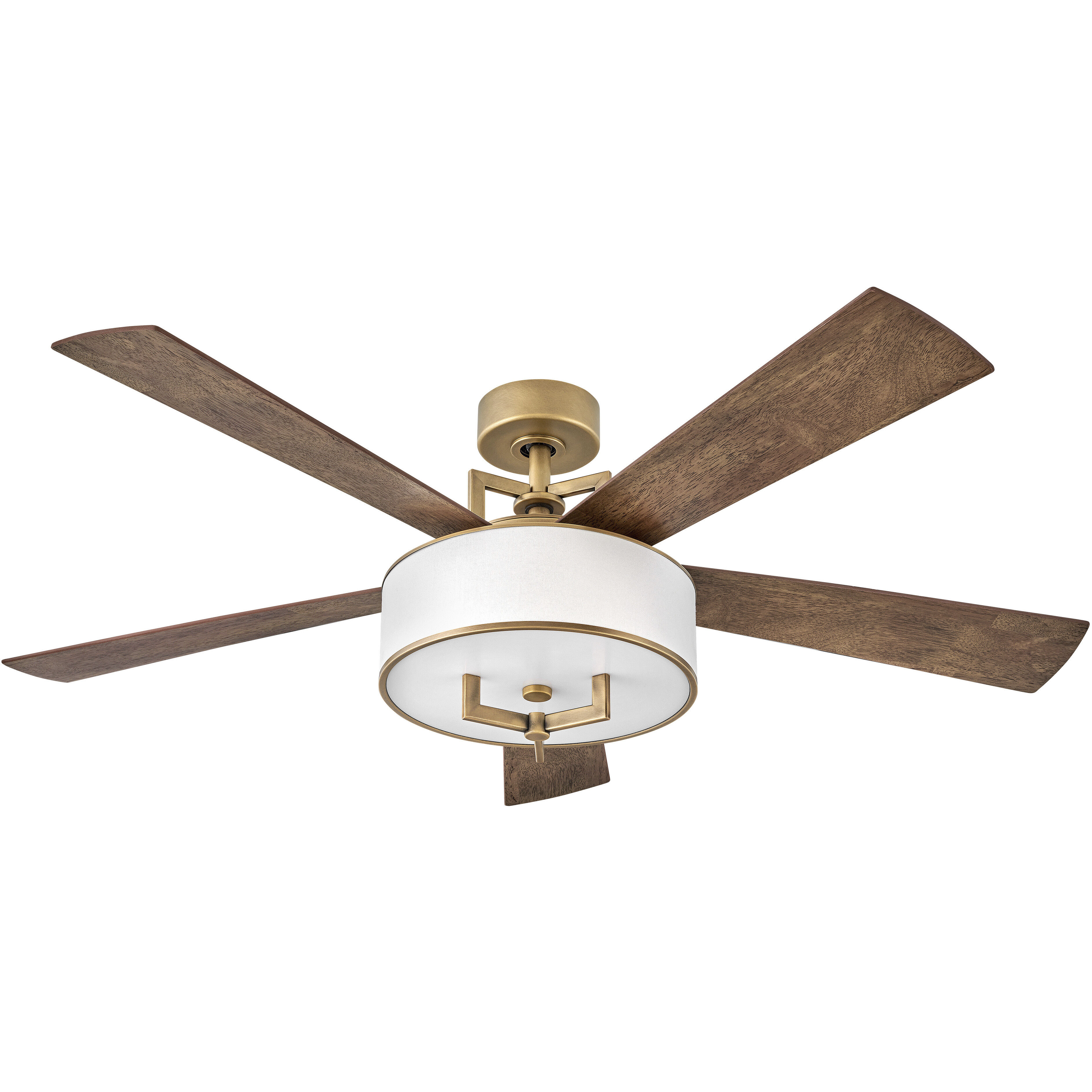 Hampton 56 inch Heritage Brass with Matte White, Birch Blades Fan